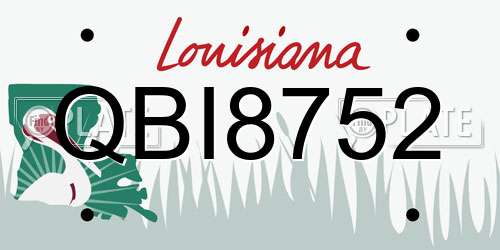 QBI8752 Louisiana License Plate