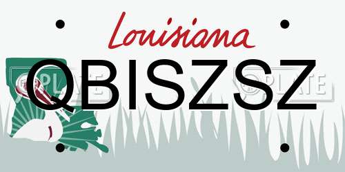 QBISZSZ Louisiana License Plate