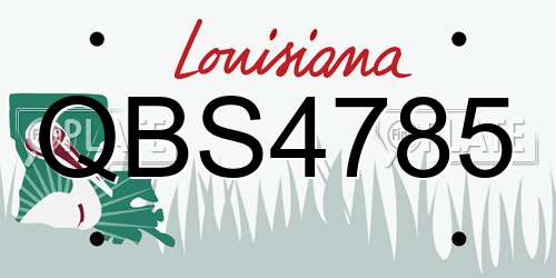 QBS4785 Louisiana License Plate