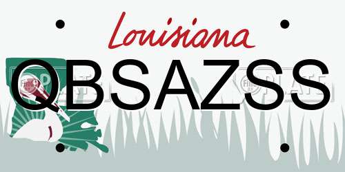 QBSAZSS Louisiana License Plate