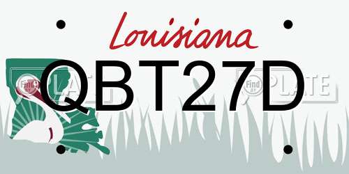 QBT27D Louisiana License Plate