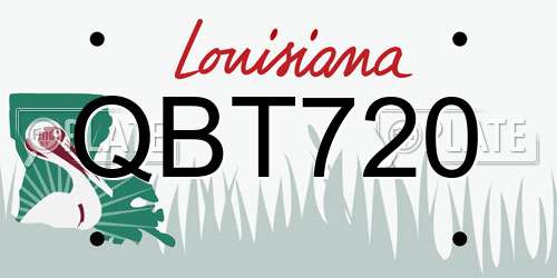 QBT720 Louisiana License Plate