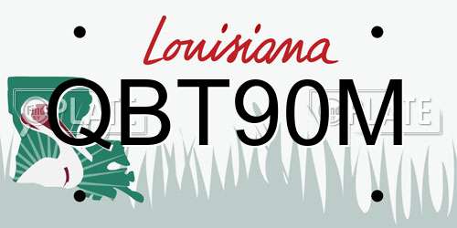 QBT90M Louisiana License Plate