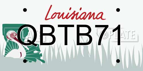 QBTB71 Louisiana License Plate