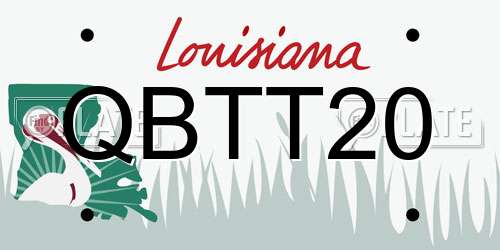 QBTT20 Louisiana License Plate