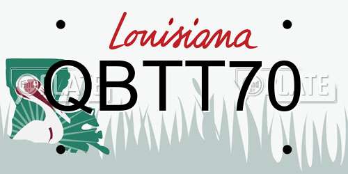 QBTT70 Louisiana License Plate