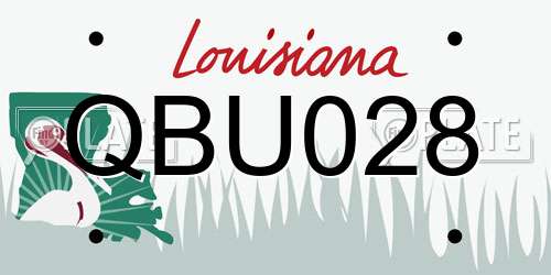 QBU028 Louisiana License Plate