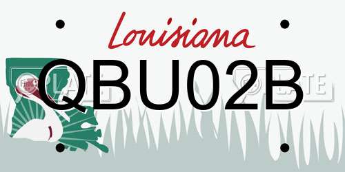 QBU02B Louisiana License Plate