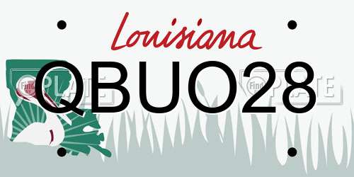 QBUO28 Louisiana License Plate