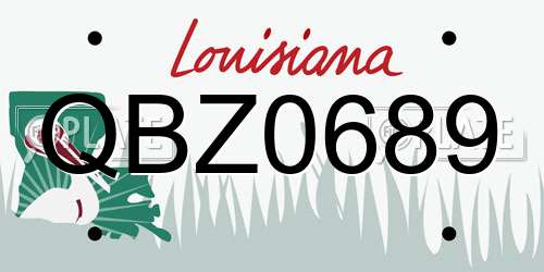 QBZ0689 Louisiana License Plate