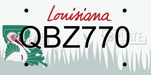 QBZ770 Louisiana License Plate