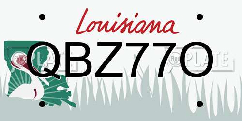 QBZ77O Louisiana License Plate