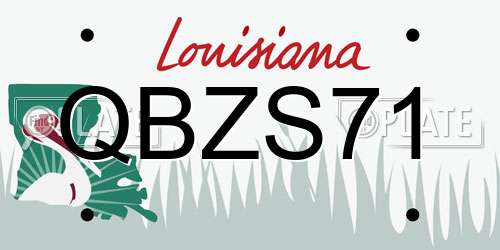QBZS71 Louisiana License Plate