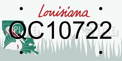 QC10722 Louisiana License Plate