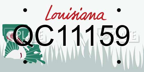 QC11159 Louisiana License Plate