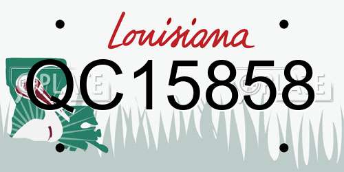 QC15858 Louisiana License Plate