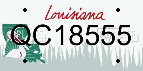 QC18555 Louisiana License Plate