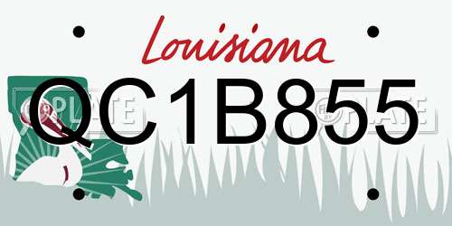 QC1B855 Louisiana License Plate