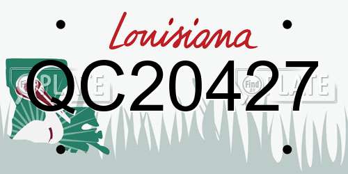 QC20427 Louisiana License Plate