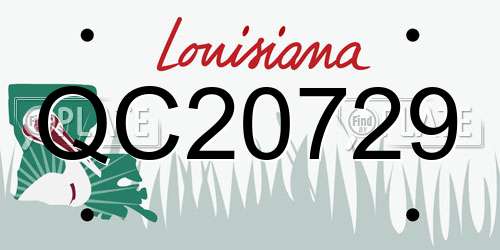QC20729 Louisiana License Plate