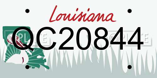QC20844 Louisiana License Plate