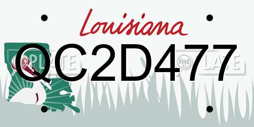 QC2D477 Louisiana License Plate