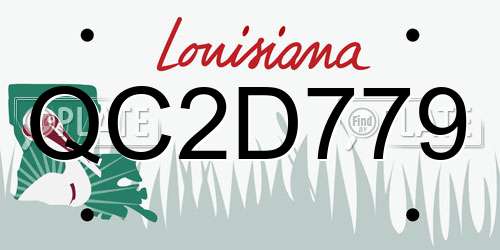 QC2D779 Louisiana License Plate
