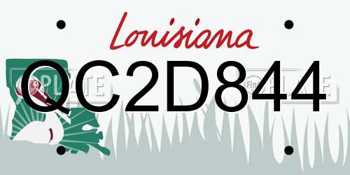 QC2D844 Louisiana License Plate