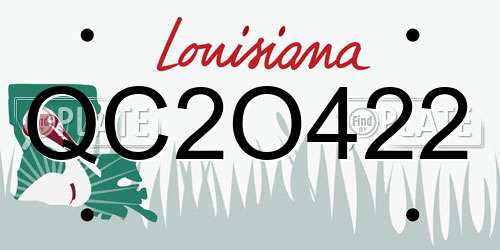 QC2O422 Louisiana License Plate