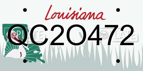 QC2O472 Louisiana License Plate