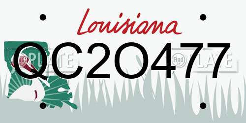 QC2O477 Louisiana License Plate