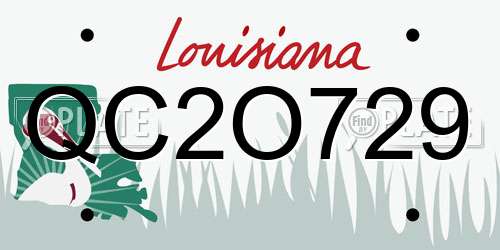 QC2O729 Louisiana License Plate
