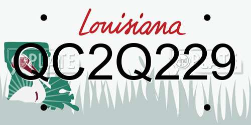 QC2Q229 Louisiana License Plate