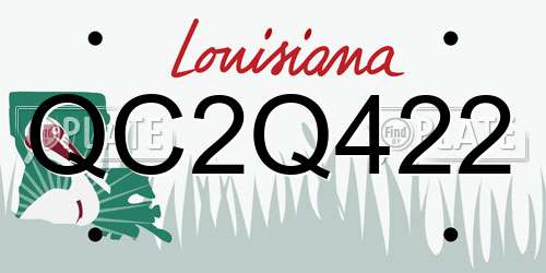 QC2Q422 Louisiana License Plate