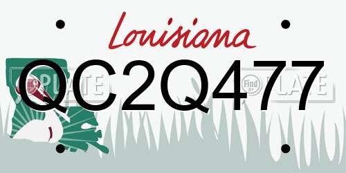QC2Q477 Louisiana License Plate
