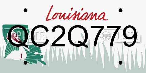 QC2Q779 Louisiana License Plate