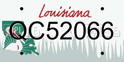 QC52066 Louisiana License Plate