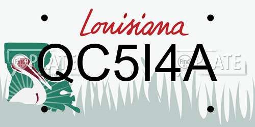 QC5I4A Louisiana License Plate