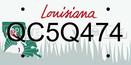 QC5Q474 Louisiana License Plate