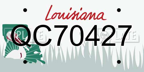 QC70427 Louisiana License Plate