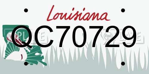 QC70729 Louisiana License Plate