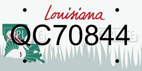 QC70844 Louisiana License Plate