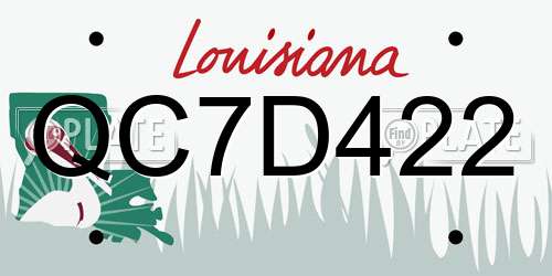QC7D422 Louisiana License Plate