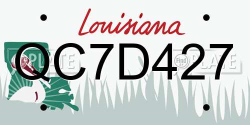 QC7D427 Louisiana License Plate