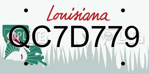 QC7D779 Louisiana License Plate