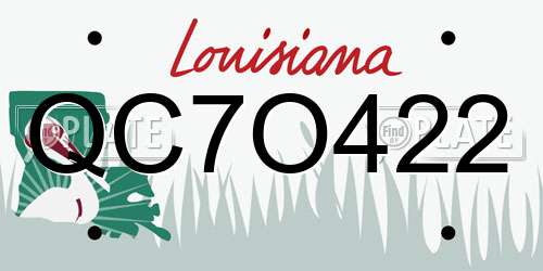 QC7O422 Louisiana License Plate