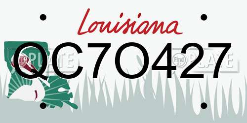 QC7O427 Louisiana License Plate