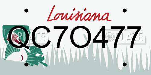 QC7O477 Louisiana License Plate