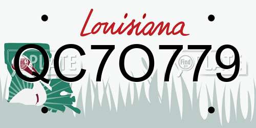QC7O779 Louisiana License Plate