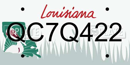 QC7Q422 Louisiana License Plate
